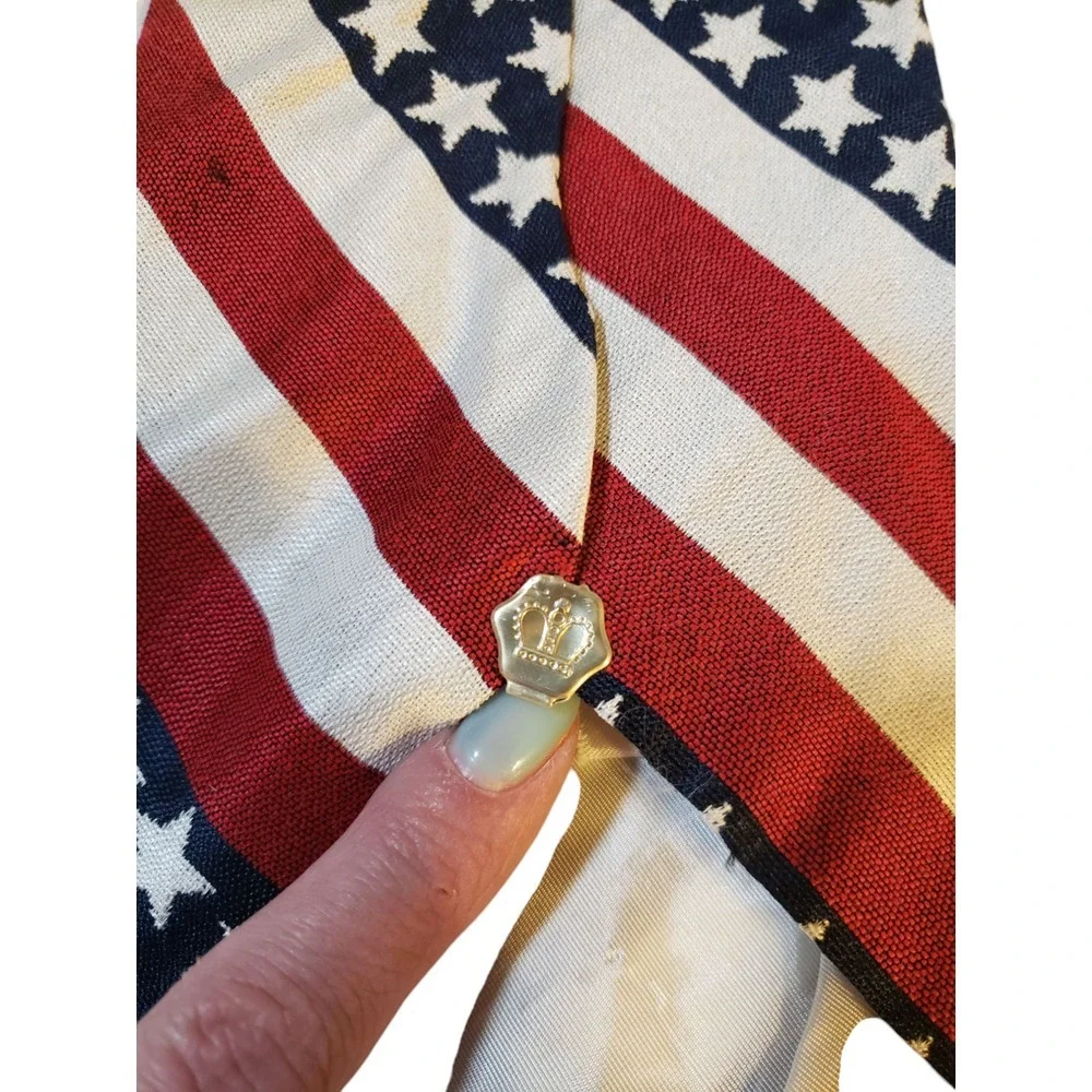 Vintage Rhynecliffe Mens Tie Necktie Designer Red White Blue‎ American Flag